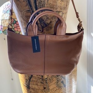 NWT Banana Republic Cow Leather Caramel Cross Body Mini Pocketbook